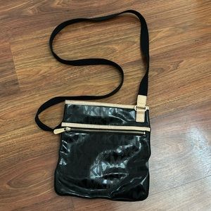 Michael Kors Patent Leather Adjustable Strap Crossbody Shoulder Bag Black